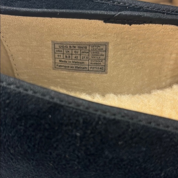 UGG Women's Black Suede Flats with Bow - Picture 3 of 5